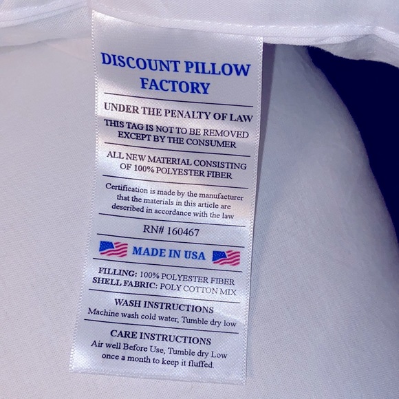 1- New Pillow Insert/Filler ~ White 14” x 14” - Picture 2 of 3